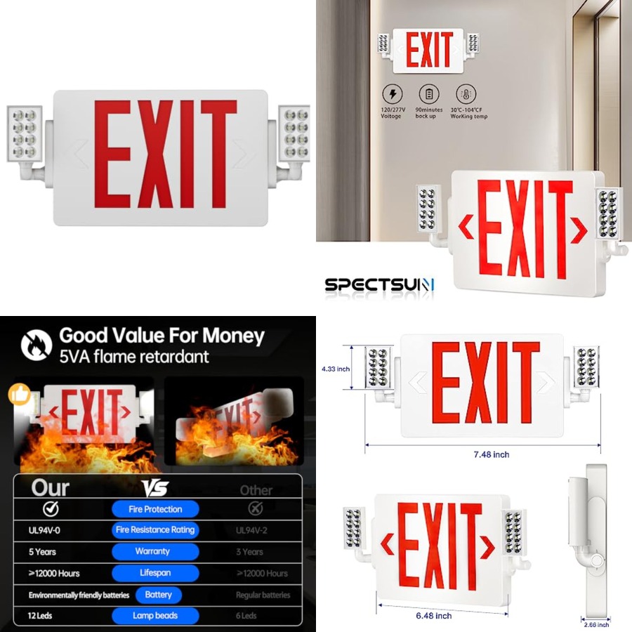 Spectsun 1 Paket Rambu Keluar  - Emergency Exit Sign ulasan dan harga